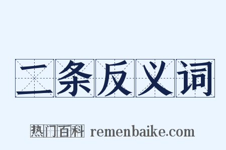 二条反义词是什么意思的图片